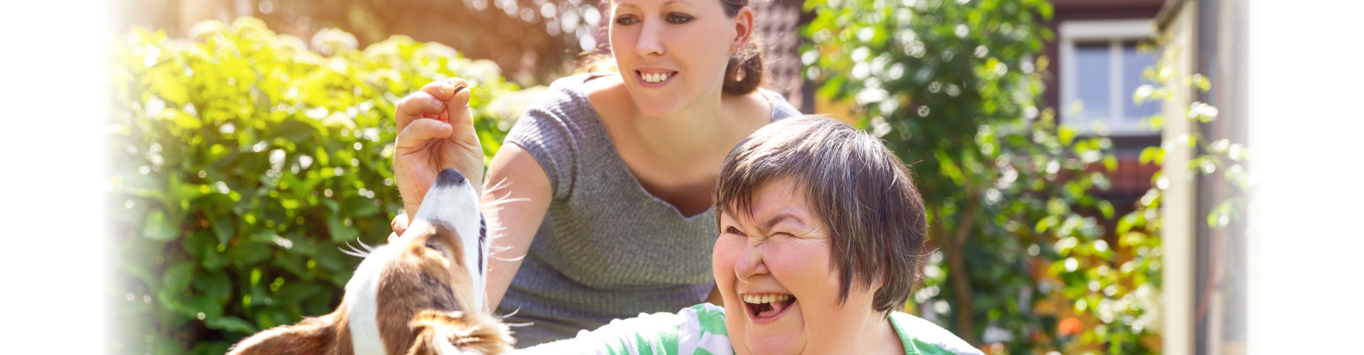 a woman and a person with disability