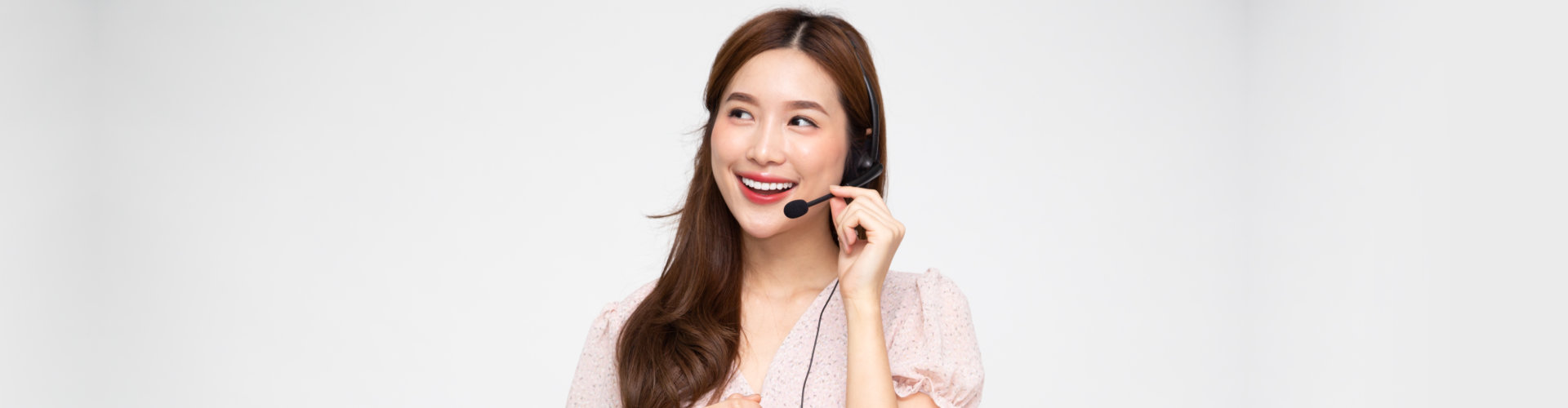 woman wearing a headset